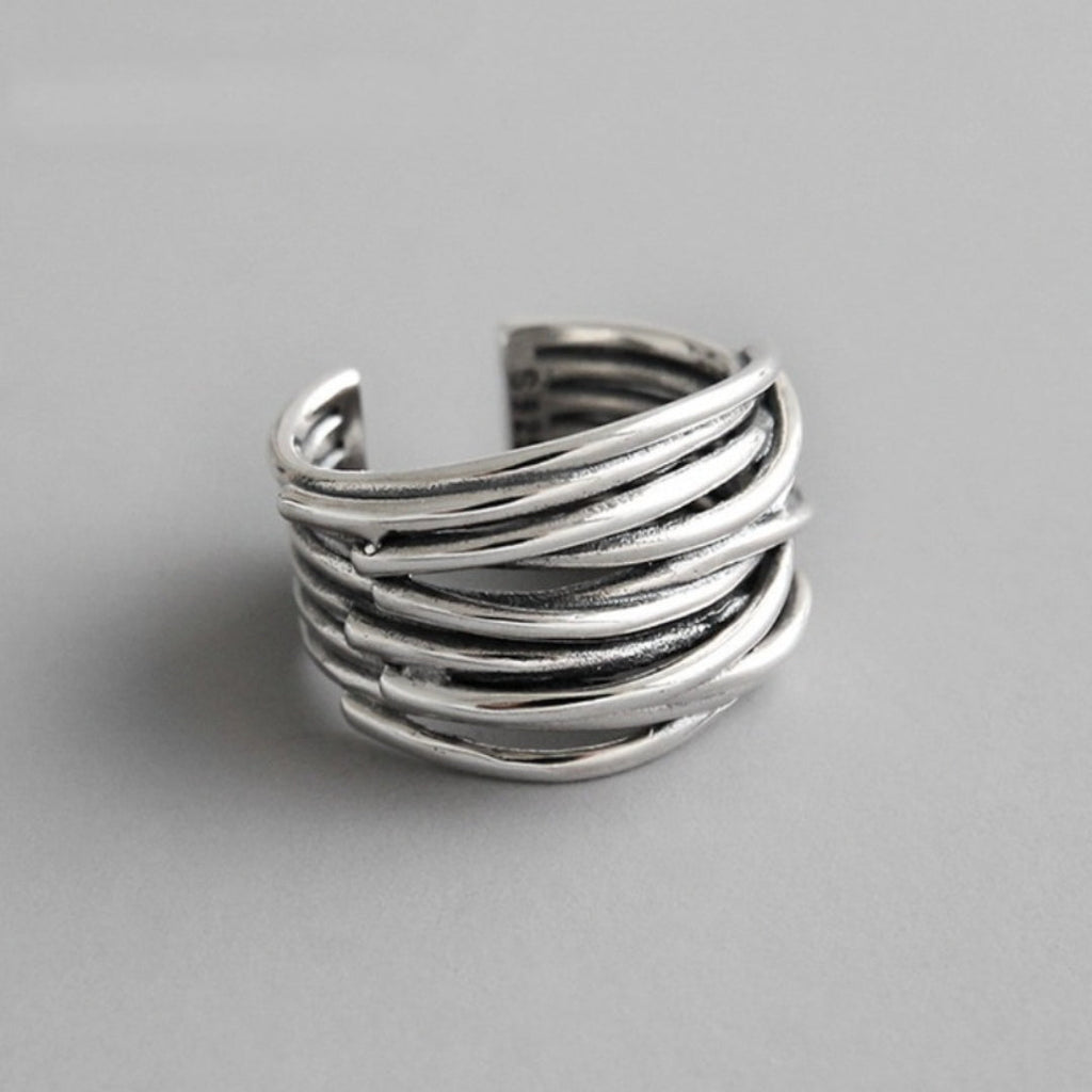 Verstelbare Laag 925 Sterling Zilveren Ring