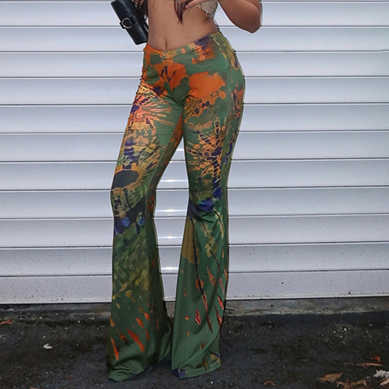 Zoe | Løse Bukser Med Abstrakt Print