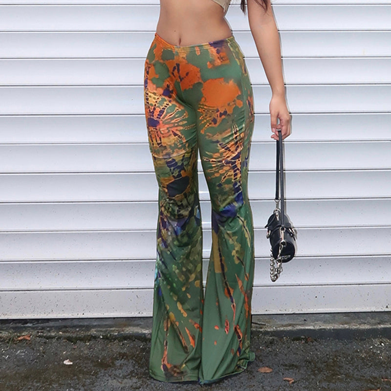 Zoe | Løse Bukser Med Abstrakt Print