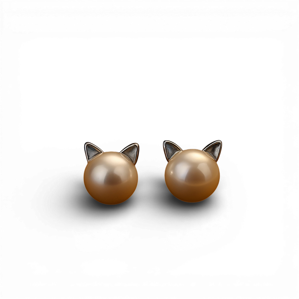 Oorbellen met parel | Kat